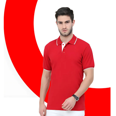 First Leaf Tshirt - Red With White Tipping