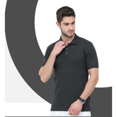 First Leaf Tshirt - Jacquard Grey with Jacquard Collar