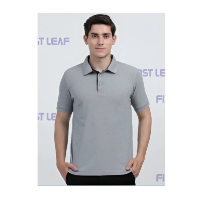 First Leaf - Grey Gents Collar T-shirt