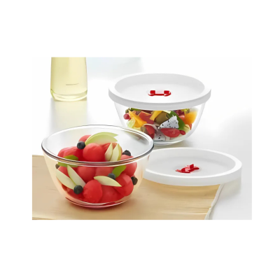 Borosil - Set Of 2 Mixing Bowls With Lid 900ML + 900ML